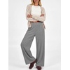 image:imageANRABESS Womens Waffle Knit Wide Leg Casaul Lounge Pants  Comfy Soft Fabric Elastic High Waisted Loose Trousers with Pockets Travel Work Loungewear amp Daily Fall Winter ClothesLight Grey