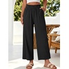 image:imageANRABESS Womens Wide Leg Cropped Palazzo Pants Black XXL  Lightweight Breathable Elastic High Waisted Pants Beach Vacation Flowy Lounge amp Casual Summer Trousers with Pockets