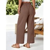 image:imageANRABESS Womens Wide Leg Cropped Palazzo Pants Brown S  Lightweight Breathable Elastic High Waisted Pants Beach Vacation Flowy Lounge amp Casual Summer Trousers with Pockets
