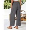 image:imageANRABESS Womens Wide Leg Cropped Palazzo Pants Dark Grey M  Lightweight Breathable Elastic High Waisted Pants Beach Vacation Flowy Lounge amp Casual Summer Trousers with Pockets