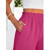 image:imageANRABESS Womens Wide Leg Cropped Palazzo Pants Hot Pink XL  Lightweight Breathable Elastic High Waisted Pants Beach Vacation Flowy Lounge amp Casual Summer Trousers with Pockets
