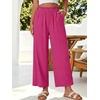 image:imageANRABESS Womens Wide Leg Cropped Palazzo Pants Hot Pink XL  Lightweight Breathable Elastic High Waisted Pants Beach Vacation Flowy Lounge amp Casual Summer Trousers with Pockets