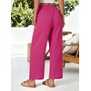 image:imageANRABESS Womens Wide Leg Cropped Palazzo Pants Hot Pink XL  Lightweight Breathable Elastic High Waisted Pants Beach Vacation Flowy Lounge amp Casual Summer Trousers with Pockets