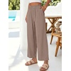 image:imageANRABESS Womens Wide Leg Cropped Palazzo Pants Light Camel XXL  Lightweight Breathable Elastic High Waisted Pants Beach Vacation Flowy Lounge amp Casual Summer Trousers with Pockets