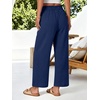 image:imageANRABESS Womens Wide Leg Cropped Palazzo Pants Navy Blue L  Lightweight Breathable Elastic High Waisted Pants Beach Vacation Flowy Lounge amp Casual Summer Trousers with Pockets