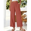 image:imageANRABESS Womens Wide Leg Cropped Palazzo Pants Orange Red S  Lightweight Breathable Elastic High Waisted Pants Beach Vacation Flowy Lounge amp Casual Summer Trousers with Pockets