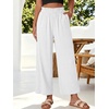 image:imageANRABESS Womens Wide Leg Cropped Palazzo Pants White XXL  Lightweight Breathable Elastic High Waisted Pants Beach Vacation Flowy Lounge amp Casual Summer Trousers with Pockets