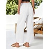 image:imageANRABESS Womens Wide Leg Cropped Palazzo Pants White XXL  Lightweight Breathable Elastic High Waisted Pants Beach Vacation Flowy Lounge amp Casual Summer Trousers with Pockets
