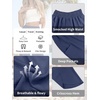 image:imageANRABESS Womens Wide Leg Palazzo Capri Barrel Pants  Lightweight Breathable High Waisted Cropped Trousers Beach Vacation Work Outfits Summer Casual Lounge Flowy PantsNavy Blue