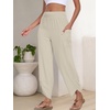 image:imageANRABESS Womens Wide Leg Palazzo Capri Barrel Pants  Lightweight Breathable High Waisted Cropped Trousers Beach Vacation Work Outfits Summer Casual Lounge Flowy PantsApricot