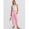 image:imageANRABESS Womens Wide Leg Palazzo Capri Barrel Pants  Lightweight Breathable High Waisted Cropped Trousers Beach Vacation Work Outfits Summer Casual Lounge Flowy PantsPink White Plaid