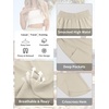 image:imageANRABESS Womens Wide Leg Palazzo Capri Barrel Pants  Lightweight Breathable High Waisted Cropped Trousers Beach Vacation Work Outfits Summer Casual Lounge Flowy PantsApricot
