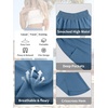 image:imageANRABESS Womens Wide Leg Palazzo Capri Barrel Pants  Lightweight Breathable High Waisted Cropped Trousers Beach Vacation Work Outfits Summer Casual Lounge Flowy PantsLake Blue