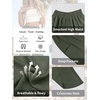 image:imageANRABESS Womens Wide Leg Palazzo Capri Barrel Pants  Lightweight Breathable High Waisted Cropped Trousers Beach Vacation Work Outfits Summer Casual Lounge Flowy PantsDark Green