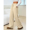 image:imageANRABESS Womens Wide Leg Palazzo Lounge Pants  Fall Lightweight Drawstring Elastic Waist Trousers with Pockets Casual Loose Flowy LoungewearBeige