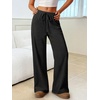 image:imageANRABESS Womens Wide Leg Palazzo Lounge Pants  Fall Lightweight Drawstring Elastic Waist Trousers with Pockets Casual Loose Flowy LoungewearBlack