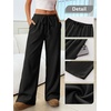 image:imageANRABESS Womens Wide Leg Palazzo Lounge Pants  Fall Lightweight Drawstring Elastic Waist Trousers with Pockets Casual Loose Flowy LoungewearBlack