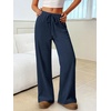 image:imageANRABESS Womens Wide Leg Palazzo Lounge Pants  Fall Lightweight Drawstring Elastic Waist Trousers with Pockets Casual Loose Flowy LoungewearNavy Blue