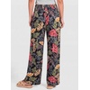 image:imageANRABESS Womens Wide Leg Palazzo Pants with Pockets  Smocked High Waisted Flowy Boho Pants Lightweight Soft Knit Lounge amp Casual Trousers for Beach Vacation Summer FallFloral Black