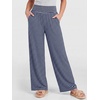 image:imageANRABESS Womens Wide Leg Palazzo Pants with Pockets  Smocked High Waisted Flowy Boho Pants Lightweight Soft Knit Lounge amp Casual Trousers for Beach Vacation Summer FallStriped Navy Blue White
