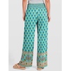 image:imageANRABESS Womens Wide Leg Palazzo Pants with Pockets  Smocked High Waisted Flowy Boho Pants Lightweight Soft Knit Lounge amp Casual Trousers for Beach Vacation Summer FallFloral Teal Spades