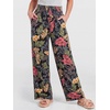 image:imageANRABESS Womens Wide Leg Palazzo Pants with Pockets  Smocked High Waisted Flowy Boho Pants Lightweight Soft Knit Lounge amp Casual Trousers for Beach Vacation Summer FallFloral Black