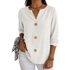 image:imageANRABESS Long Sleeve Shirts for Women V Neck Henley Tops  Lightweight Soft Fabric Regular Fit Business Casual Office Daily Blouses Dressy Elegant Style Spring Winter ClothesWhite