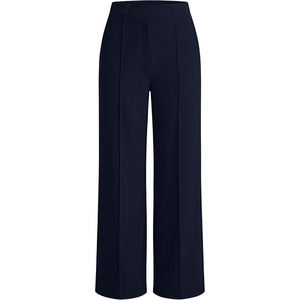 image:imageANRABESS Womens Business Casual Straight Leg Dress Pants  High Waisted Wide Leg Palazzo TrousersPull On for Work Office SlacksWrinkle Free Thermal with PocketsFall Winter ClothingNavy Blue