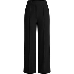 image:imageANRABESS Womens Business Casual Straight Leg Dress Pants  High Waisted Wide Leg Palazzo TrousersPull On for Work Office SlacksWrinkle Free Thermal with PocketsFall Winter ClothingBlack