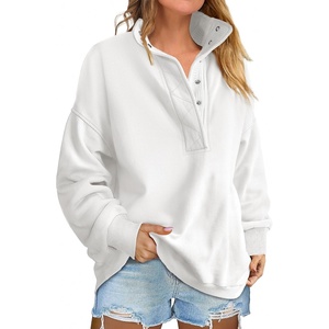 image:imageANRABESS Womens Oversized Sweatshirt Mock Neck Henley 2026 Fall Outfits  Soft Fleece Button Up Pullover TopsLoose Drop Shoulder FitSchool Daily Casual Outfits Fall Winter ClothingWhite