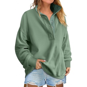image:imageANRABESS Womens Oversized Sweatshirt Mock Neck Henley 2026 Fall Outfits  Soft Fleece Button Up Pullover TopsLoose Drop Shoulder FitSchool Daily Casual Outfits Fall Winter ClothingGreen