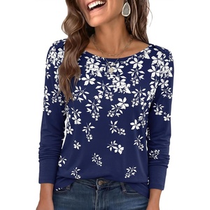 image:imageANRABESS Womens Striped Long Sleeve Shirts Fall Tops  Striped amp Floral Basic TeesCasual amp Work TShirts Travel Vacation 2026 Fall Fashion Outfits Soft LayerEveryday ClothingNavy White Leaf