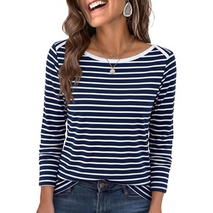 image:imageANRABESS Womens Striped Long Sleeve Shirts Fall Tops  Striped amp Floral Basic TeesCasual amp Work TShirts Travel Vacation 2026 Fall Fashion Outfits Soft LayerEveryday ClothingBlue White Stripe