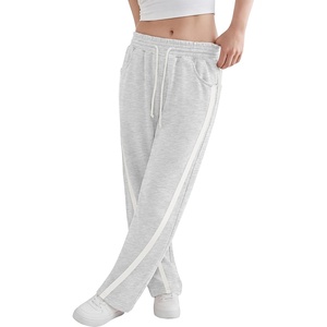 image:imageANRABESS Womens Sweatpants Straight Leg Joggers Track Pants  High Elastic Drawstring Waist Striped Sweat Pants amp Pockets Athletic Sporty Running Lounge Fall Casual Gym Workout PantsLight Grey