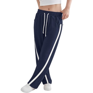 image:imageANRABESS Womens Sweatpants Straight Leg Joggers Track Pants  High Elastic Drawstring Waist Striped Sweat Pants amp Pockets Athletic Sporty Running Lounge Fall Casual Gym Workout PantsNavy Blue