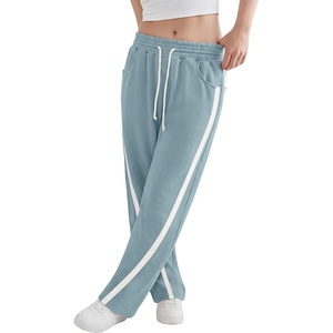 image:imageANRABESS Womens Sweatpants Straight Leg Joggers Track Pants  High Elastic Drawstring Waist Striped Sweat Pants amp Pockets Athletic Sporty Running Lounge Fall Casual Gym Workout PantsLight Blue
