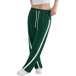 image:imageANRABESS Womens Sweatpants Straight Leg Joggers Track Pants  High Elastic Drawstring Waist Striped Sweat Pants amp Pockets Athletic Sporty Running Lounge Fall Casual Gym Workout PantsDeep Green