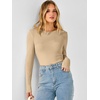 image:imageANRABESS Long Sleeve Shirts for Women Thermal Fleece Tops  Crewneck Slim Fit Tshirts Soft Comfy Cozy Base Tee Casual Going Out Outfits Warm Fall Winter Layer Clothing UndershirtsApricot