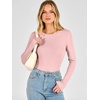 image:imageANRABESS Long Sleeve Shirts for Women Thermal Fleece Tops  Crewneck Slim Fit Tshirts Soft Comfy Cozy Base Tee Casual Going Out Outfits Warm Fall Winter Layer Clothing UndershirtsLight Pink