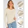 image:imageANRABESS Long Sleeve Shirts for Women Thermal Fleece Tops  Crewneck Slim Fit Tshirts Soft Comfy Cozy Base Tee Casual Going Out Outfits Warm Fall Winter Layer Clothing UndershirtsCream White