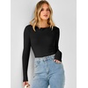 image:imageANRABESS Long Sleeve Shirts for Women Thermal Fleece Tops  Crewneck Slim Fit Tshirts Soft Comfy Cozy Base Tee Casual Going Out Outfits Warm Fall Winter Layer Clothing UndershirtsBlack