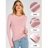 image:imageANRABESS Long Sleeve Shirts for Women Thermal Fleece Tops  Crewneck Slim Fit Tshirts Soft Comfy Cozy Base Tee Casual Going Out Outfits Warm Fall Winter Layer Clothing UndershirtsLight Pink