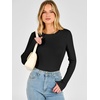 image:imageANRABESS Long Sleeve Shirts for Women Thermal Fleece Tops  Crewneck Slim Fit Tshirts Soft Comfy Cozy Base Tee Casual Going Out Outfits Warm Fall Winter Layer Clothing UndershirtsBlack