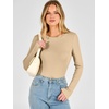 image:imageANRABESS Long Sleeve Shirts for Women Thermal Fleece Tops  Crewneck Slim Fit Tshirts Soft Comfy Cozy Base Tee Casual Going Out Outfits Warm Fall Winter Layer Clothing UndershirtsApricot