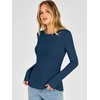 image:imageANRABESS Long Sleeve Shirts for Women Thermal Fleece Tops  Crewneck Slim Fit Tshirts Soft Comfy Cozy Base Tee Casual Going Out Outfits Warm Fall Winter Layer Clothing UndershirtsDark Blue