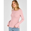 image:imageANRABESS Long Sleeve Shirts for Women Thermal Fleece Tops  Crewneck Slim Fit Tshirts Soft Comfy Cozy Base Tee Casual Going Out Outfits Warm Fall Winter Layer Clothing UndershirtsLight Pink