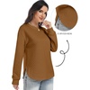 image:imageANRABESS Women Long Sleeve Quilted Lightweight Sweatshirt  Crew Neck Curved Hem Loose Fit Pullover TopsSoft Comfy Casual Business Daily WearTrendy 2026 Fall Winter Warm OutfitsCaramel