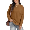 image:imageANRABESS Women Long Sleeve Quilted Lightweight Sweatshirt  Crew Neck Curved Hem Loose Fit Pullover TopsSoft Comfy Casual Business Daily WearTrendy 2026 Fall Winter Warm OutfitsCaramel