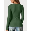 image:imageANRABESS Women Long Sleeve Thermal Shirts Scoop Neck Top  Fleece Lined Warm Layer Undershirt Soft Slim Fit Casual Basic Cute Top 2026 Fall Winter Clothes Daily WearDeep Green