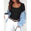 image:imageANRABESS Women Long Sleeve Thermal Shirts Scoop Neck Top  Fleece Lined Warm Layer Undershirt Soft Slim Fit Casual Basic Cute Top 2026 Fall Winter Clothes Daily WearBlack